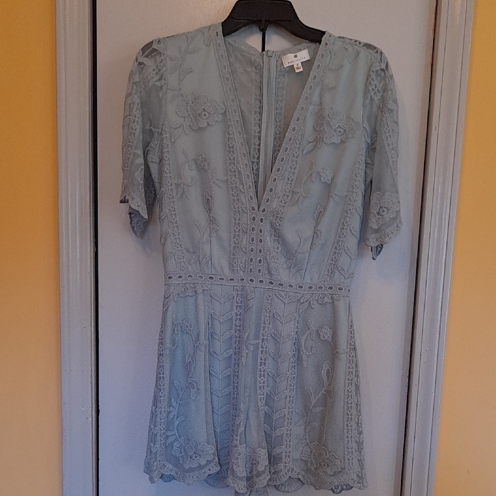 Socialite Light Blue Lace Jumpsuit